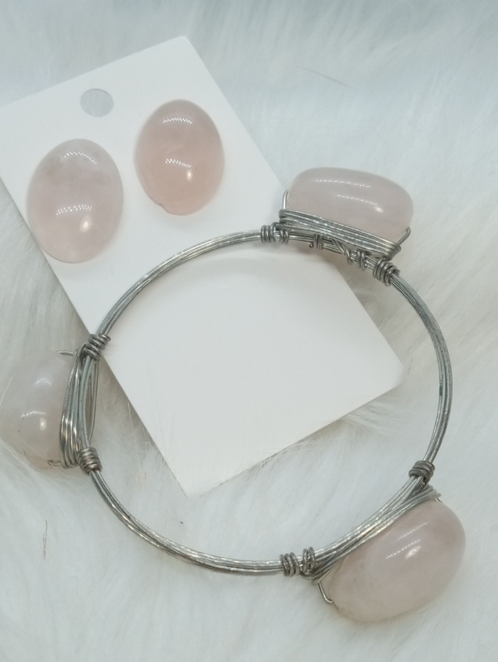 ROSE QUARTZ  2 PIECE SET